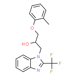 ChemSpider 2D Image | 1-o-Tolyloxy-3-(2-trifluoromethyl-benzoimidazol-1-yl)-propan-2-ol | C18H17F3N2O2