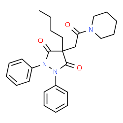 ChemSpider 2D Image | 4-Butyl-4-[2-oxo-2-(1-piperidinyl)ethyl]-1,2-diphenyl-3,5-pyrazolidinedione | C26H31N3O3
