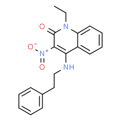 ChemSpider 2D Image | 1-Ethyl-3-nitro-4-phenethylamino-1H-quinolin-2-one | C19H19N3O3