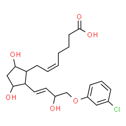 ChemSpider 2D Image | (5Z)-7-{2-[(1E)-4-(3-Chlorophenoxy)-3-hydroxy-1-buten-1-yl]-3,5-dihydroxycyclopentyl}-5-heptenoic acid | C22H29ClO6