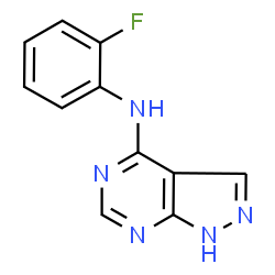 ChemSpider 2D Image | N-(2-Fluorophenyl)-1H-pyrazolo[3,4-d]pyrimidin-4-amine | C11H8FN5