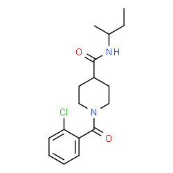 ChemSpider 2D Image | N-sec-Butyl-1-(2-chlorobenzoyl)-4-piperidinecarboxamide | C17H23ClN2O2