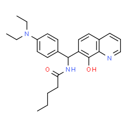 ChemSpider 2D Image | N-{[4-(Diethylamino)phenyl](8-hydroxy-7-quinolinyl)methyl}pentanamide | C25H31N3O2