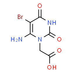 ChemSpider 2D Image | (6-Amino-5-bromo-2,4-dioxo-3,4-dihydro-1(2H)-pyrimidinyl)acetic acid | C6H6BrN3O4