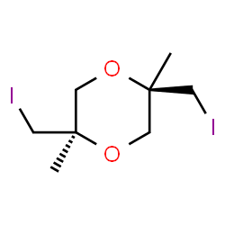 ChemSpider 2D Image | (2R,5R)-2,5-Bis(iodomethyl)-2,5-dimethyl-1,4-dioxane | C8H14I2O2