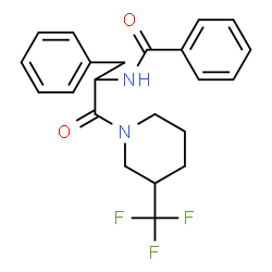 ChemSpider 2D Image | N-{1-Oxo-3-phenyl-1-[3-(trifluoromethyl)-1-piperidinyl]-2-propanyl}benzamide | C22H23F3N2O2