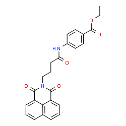 ChemSpider 2D Image | Ethyl 4-{[4-(1,3-dioxo-1H-benzo[de]isoquinolin-2(3H)-yl)butanoyl]amino}benzoate | C25H22N2O5