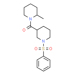 ChemSpider 2D Image | (2-Methyl-1-piperidinyl)[1-(phenylsulfonyl)-3-piperidinyl]methanone | C18H26N2O3S
