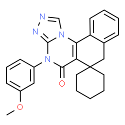 ChemSpider 2D Image | 4-(3-Methoxyphenyl)-4H-spiro[benzo[h][1,2,4]triazolo[4,3-a]quinazoline-6,1'-cyclohexan]-5(7H)-one | C25H24N4O2