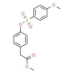 ChemSpider 2D Image | Methyl (4-{[(4-methoxyphenyl)sulfonyl]oxy}phenyl)acetate | C16H16O6S