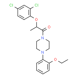 ChemSpider 2D Image | 2-(2,4-Dichlorophenoxy)-1-[4-(2-ethoxyphenyl)-1-piperazinyl]-1-propanone | C21H24Cl2N2O3
