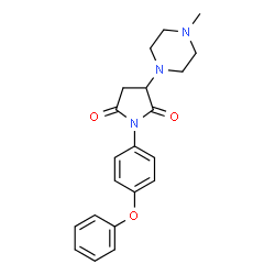 ChemSpider 2D Image | 3-(4-Methyl-1-piperazinyl)-1-(4-phenoxyphenyl)-2,5-pyrrolidinedione | C21H23N3O3