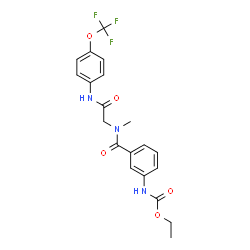 ChemSpider 2D Image | Ethyl {3-[methyl(2-oxo-2-{[4-(trifluoromethoxy)phenyl]amino}ethyl)carbamoyl]phenyl}carbamate | C20H20F3N3O5