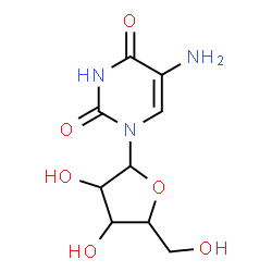 ChemSpider 2D Image | 5-Amino-1-pentofuranosyl-2,4(1H,3H)-pyrimidinedione | C9H13N3O6