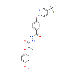 ChemSpider 2D Image | N'-[2-(4-Ethoxyphenoxy)propanoyl]-4-{[5-(trifluoromethyl)-2-pyridinyl]oxy}benzohydrazide | C24H22F3N3O5