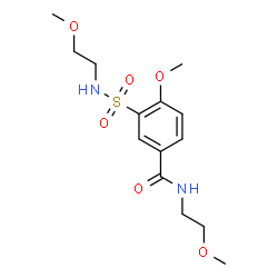 ChemSpider 2D Image | 4-Methoxy-N-(2-methoxyethyl)-3-[(2-methoxyethyl)sulfamoyl]benzamide | C14H22N2O6S