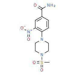 ChemSpider 2D Image | 4-[4-(Methylsulfonyl)-1-piperazinyl]-3-nitrobenzamide | C12H16N4O5S