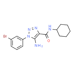 ChemSpider 2D Image | 5-Amino-1-(3-bromophenyl)-N-cyclohexyl-1H-1,2,3-triazole-4-carboxamide | C15H18BrN5O