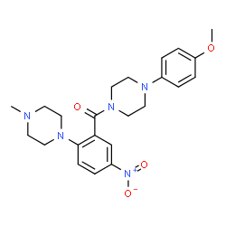 ChemSpider 2D Image | [4-(4-Methoxyphenyl)-1-piperazinyl][2-(4-methyl-1-piperazinyl)-5-nitrophenyl]methanone | C23H29N5O4