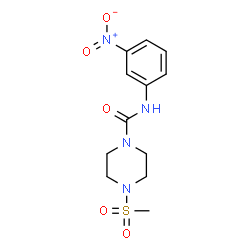 ChemSpider 2D Image | 4-(Methylsulfonyl)-N-(3-nitrophenyl)-1-piperazinecarboxamide | C12H16N4O5S