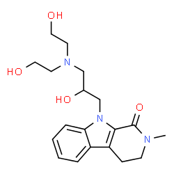 ChemSpider 2D Image | 9-{3-[Bis(2-hydroxyethyl)amino]-2-hydroxypropyl}-2-methyl-2,3,4,9-tetrahydro-1H-beta-carbolin-1-one | C19H27N3O4