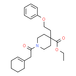 ChemSpider 2D Image | Ethyl 1-(1-cyclohexen-1-ylacetyl)-4-(2-phenoxyethyl)-4-piperidinecarboxylate | C24H33NO4