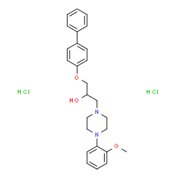 ChemSpider 2D Image | 1-(4-Biphenylyloxy)-3-[4-(2-methoxyphenyl)-1-piperazinyl]-2-propanol dihydrochloride | C26H32Cl2N2O3