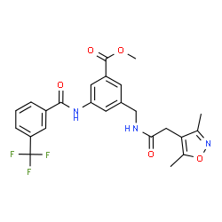 ChemSpider 2D Image | Methyl 3-({[(3,5-dimethyl-1,2-oxazol-4-yl)acetyl]amino}methyl)-5-{[3-(trifluoromethyl)benzoyl]amino}benzoate | C24H22F3N3O5