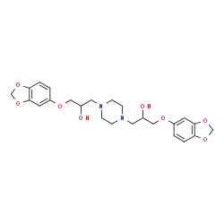 ChemSpider 2D Image | 1,1'-(1,4-Piperazinediyl)bis[3-(1,3-benzodioxol-5-yloxy)-2-propanol] | C24H30N2O8