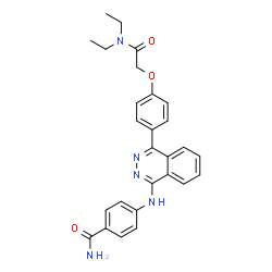 ChemSpider 2D Image | 4-[(4-{4-[2-(Diethylamino)-2-oxoethoxy]phenyl}-1-phthalazinyl)amino]benzamide | C27H27N5O3