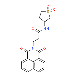 ChemSpider 2D Image | N-(1,1-Dioxidotetrahydro-3-thiophenyl)-3-(1,3-dioxo-1H-benzo[de]isoquinolin-2(3H)-yl)propanamide | C19H18N2O5S