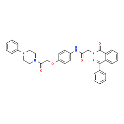 ChemSpider 2D Image | 2-(1-Oxo-4-phenyl-2(1H)-phthalazinyl)-N-{4-[2-oxo-2-(4-phenyl-1-piperazinyl)ethoxy]phenyl}acetamide | C34H31N5O4