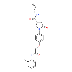 ChemSpider 2D Image | N-Allyl-1-(4-{2-[(2-methylphenyl)amino]-2-oxoethoxy}phenyl)-5-oxo-3-pyrrolidinecarboxamide | C23H25N3O4