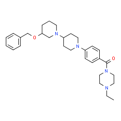 ChemSpider 2D Image | {4-[3-(Benzyloxy)-1,4'-bipiperidin-1'-yl]phenyl}(4-ethyl-1-piperazinyl)methanone | C30H42N4O2