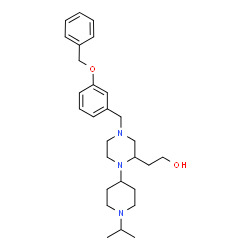 ChemSpider 2D Image | 2-{4-[3-(Benzyloxy)benzyl]-1-(1-isopropyl-4-piperidinyl)-2-piperazinyl}ethanol | C28H41N3O2