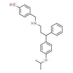 ChemSpider 2D Image | 4-({[3-(4-Isopropoxyphenyl)-3-phenylpropyl]amino}methyl)phenol | C25H29NO2