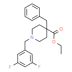 ChemSpider 2D Image | Ethyl 4-benzyl-1-(3,5-difluorobenzyl)-4-piperidinecarboxylate | C22H25F2NO2