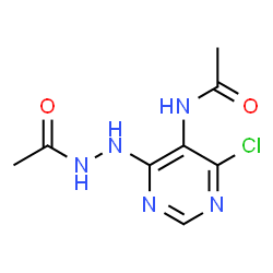 ChemSpider 2D Image | N-[4-(2-Acetylhydrazino)-6-chloro-5-pyrimidinyl]acetamide | C8H10ClN5O2