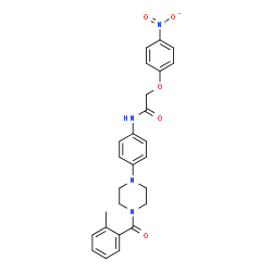 ChemSpider 2D Image | N-{4-[4-(2-Methylbenzoyl)-1-piperazinyl]phenyl}-2-(4-nitrophenoxy)acetamide | C26H26N4O5