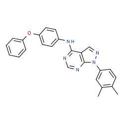 ChemSpider 2D Image | 1-(3,4-Dimethylphenyl)-N-(4-phenoxyphenyl)-1H-pyrazolo[3,4-d]pyrimidin-4-amine | C25H21N5O