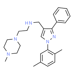ChemSpider 2D Image | N-{[1-(2,5-Dimethylphenyl)-3-phenyl-1H-pyrazol-4-yl]methyl}-2-(4-methyl-1-piperazinyl)ethanamine | C25H33N5