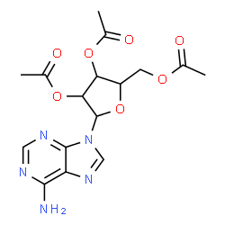 ChemSpider 2D Image | 9-(2,3,5-Tri-O-acetylpentofuranosyl)-9H-purin-6-amine | C16H19N5O7