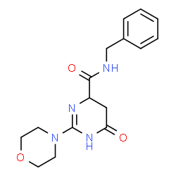 ChemSpider 2D Image | N-Benzyl-2-(4-morpholinyl)-6-oxo-1,4,5,6-tetrahydro-4-pyrimidinecarboxamide | C16H20N4O3