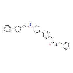ChemSpider 2D Image | N-Benzyl-2-[4-(4-{[2-(3-phenyl-1-pyrrolidinyl)ethyl]amino}-1-piperidinyl)phenyl]acetamide | C32H40N4O