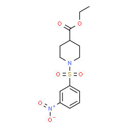 ChemSpider 2D Image | ethyl 1-(3-nitrobenzenesulfonyl)piperidine-4-carboxylate | C14H18N2O6S