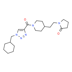 ChemSpider 2D Image | 1-[2-(1-{[1-(Cyclohexylmethyl)-1H-1,2,3-triazol-4-yl]carbonyl}-4-piperidinyl)ethyl]-2-pyrrolidinone | C21H33N5O2