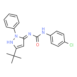 ChemSpider 2D Image | N-[(3Z)-5-TERT-BUTYL-2-PHENYL-1,2-DIHYDRO-3H-PYRAZOL-3-YLIDENE]-N'-(4-CHLOROPHENYL)UREA | C20H21ClN4O