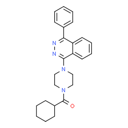 ChemSpider 2D Image | Cyclohexyl[4-(4-phenyl-1-phthalazinyl)-1-piperazinyl]methanone | C25H28N4O