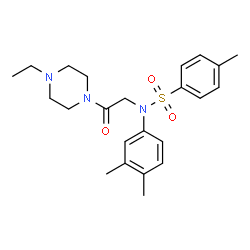 ChemSpider 2D Image | N-(3,4-Dimethylphenyl)-N-[2-(4-ethyl-1-piperazinyl)-2-oxoethyl]-4-methylbenzenesulfonamide | C23H31N3O3S