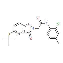 ChemSpider 2D Image | N-(2-Chloro-4-methylphenyl)-2-{6-[(2-methyl-2-propanyl)sulfanyl]-3-oxo[1,2,4]triazolo[4,3-b]pyridazin-2(3H)-yl}acetamide | C18H20ClN5O2S